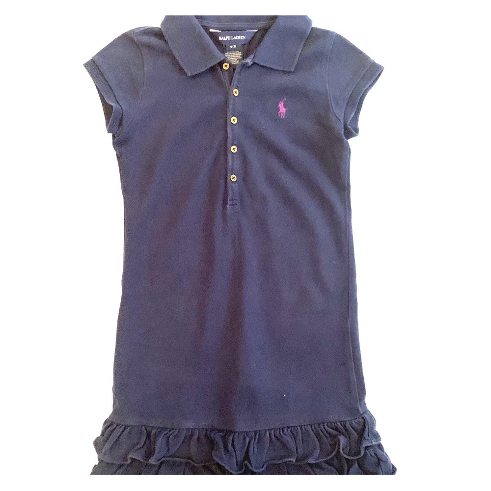 Ralph Lauren Girls Cotton Polo Dress Sz 6-7